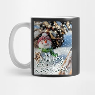 Merry Xmas Cute Snowman Photograpic Festive Print Mug